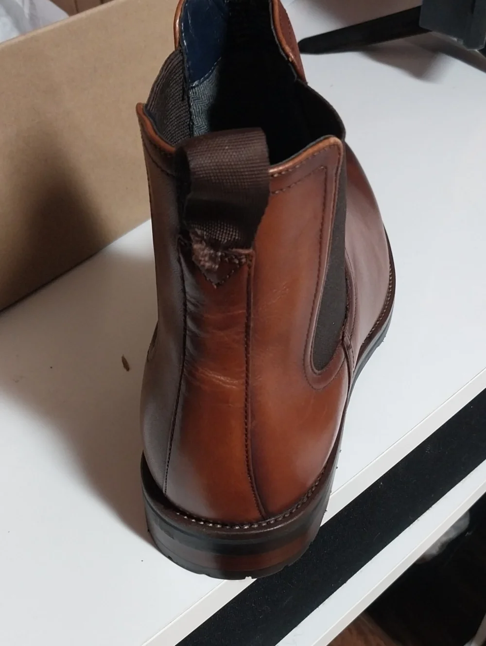 Men's Brown Leather Steven Madden Boot - Classic Slip-On Dress Boot